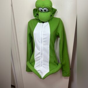 Trickz N’ Treatz X Dolls Kill Green Dino Friend Velour Romper Costume Set NWT S